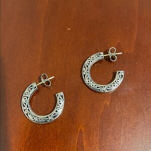 *Price Firm* Konstantino Sterling Silver & Genuine Gold Post Open Hoop Earrings